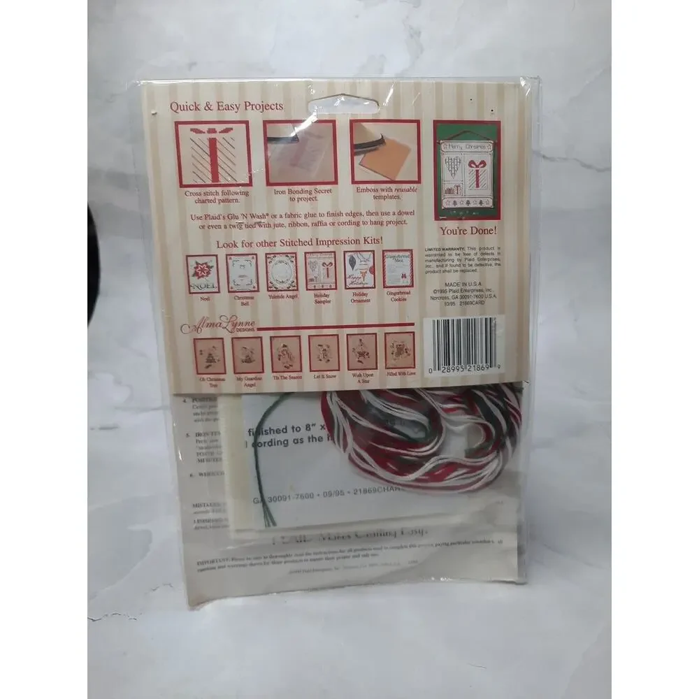 Vtg Plaid Stitched Impressions Counted Cross Stitch Kit 21869 Gingerbread Cookie